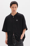 ベドインベド(BADINBAD) KNIT ZIP UP TEE_BLACK