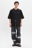 ベドインベド(BADINBAD) KNIT ZIP UP TEE_BLACK