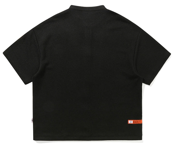 ベドインベド(BADINBAD) KNIT ZIP UP TEE_BLACK