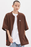 ベドインベド(BADINBAD) KNIT ZIP UP TEE_BROWN