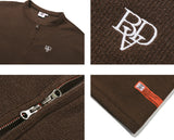 ベドインベド(BADINBAD) KNIT ZIP UP TEE_BROWN