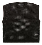 ベドインベド(BADINBAD) KNIT NETTING VEST_BLACK