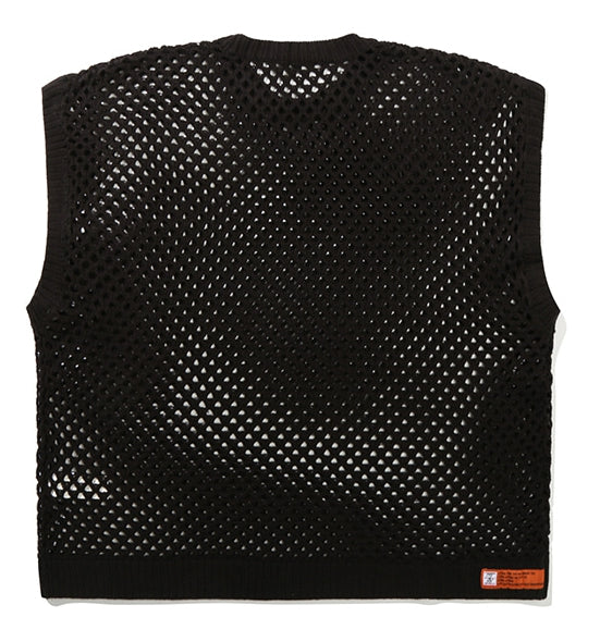 ベドインベド(BADINBAD) KNIT NETTING VEST_BLACK