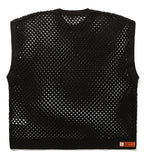 ベドインベド(BADINBAD) KNIT NETTING VEST_BLACK