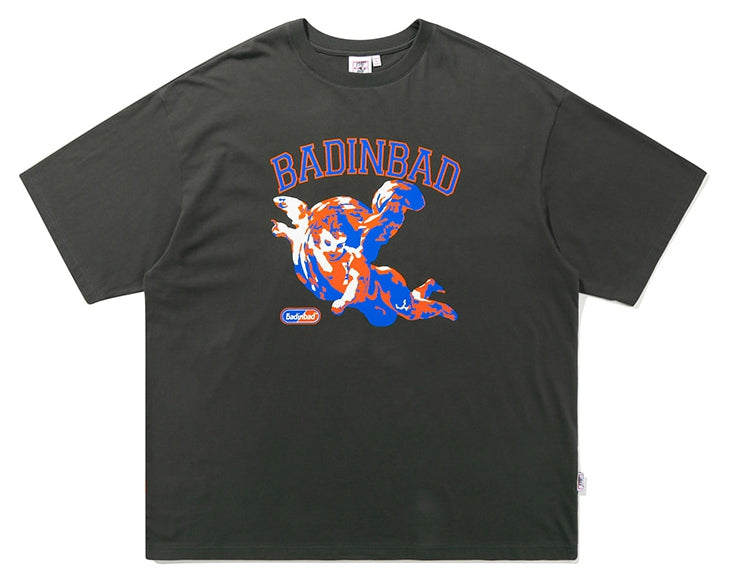 ベドインベド(BADINBAD) CUPID PAINTING TEE_CHARCOAL