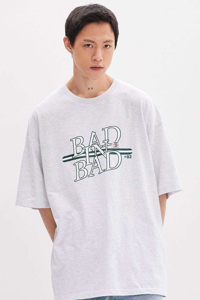 ベドインベド(BADINBAD) NEO LOGO TEE_LIGHT GREY