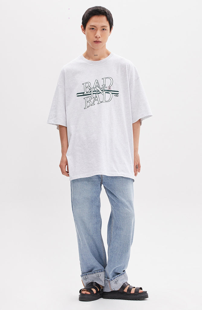 ベドインベド(BADINBAD) NEO LOGO TEE_LIGHT GREY