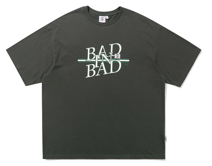 ベドインベド(BADINBAD) NEO LOGO TEE_CHARCOAL