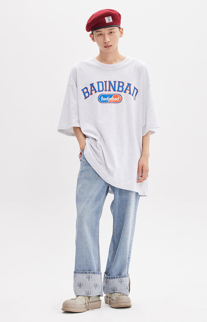 ベドインベド(BADINBAD) ESSENTIAL ARCH LOGO TEE_LIGHT GREY