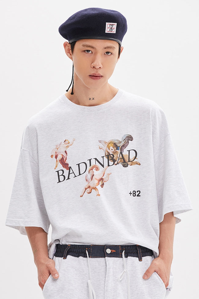ベドインベド(BADINBAD) DAVID ANGEL TEE_LIGHT GREY
