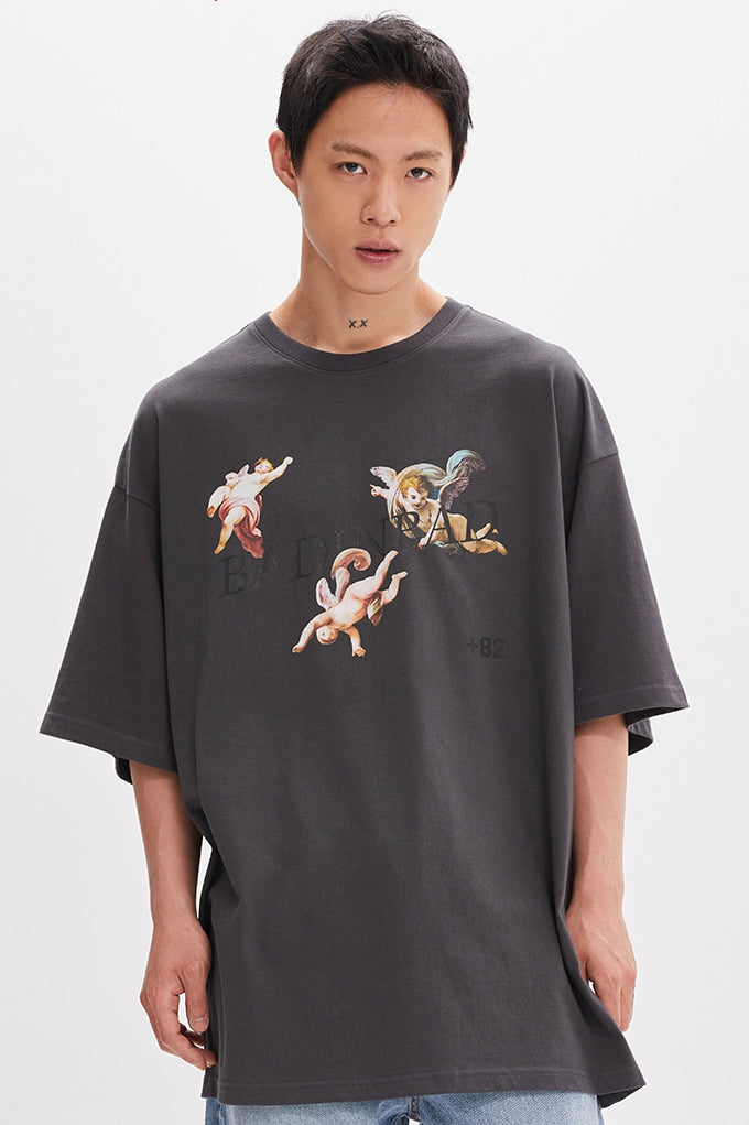 ベドインベド(BADINBAD) DAVID ANGEL TEE_CHARCOAL