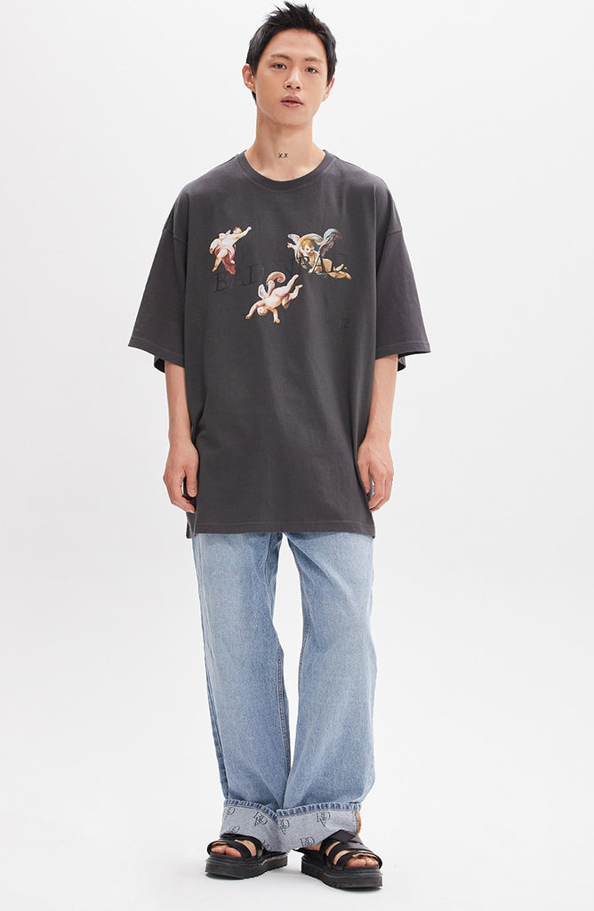 ベドインベド(BADINBAD) DAVID ANGEL TEE_CHARCOAL