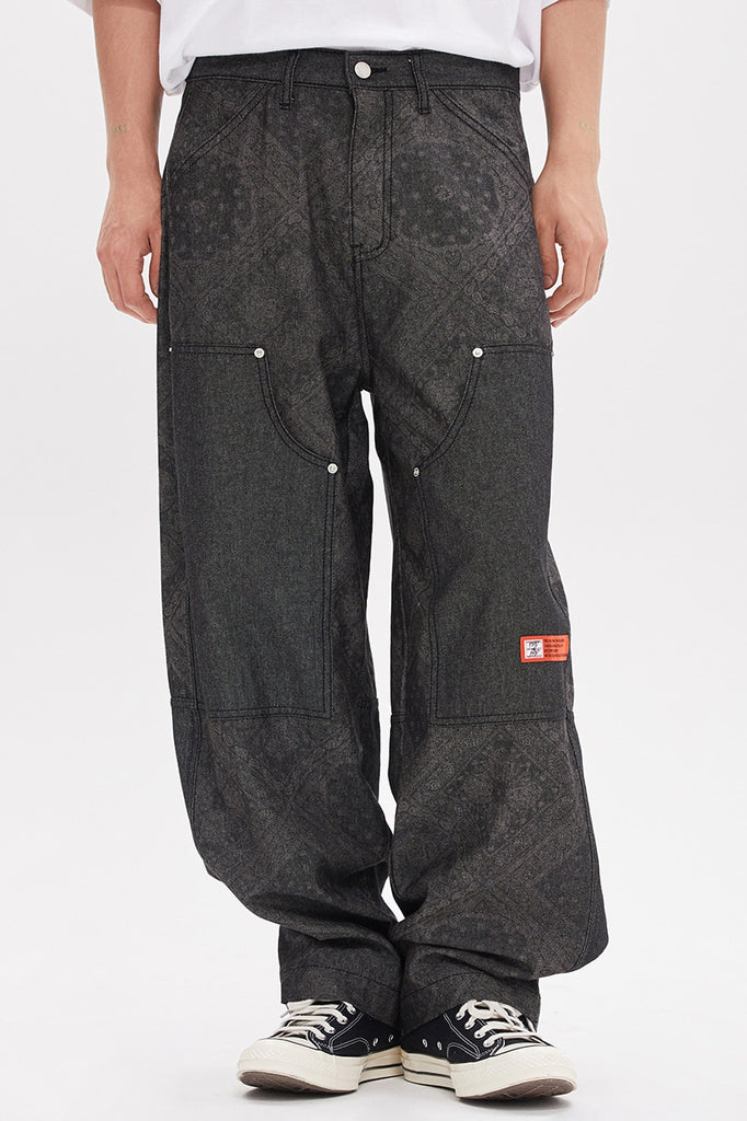 ベドインベド(BADINBAD) PAISLEY POCKET PANTS_BLACK