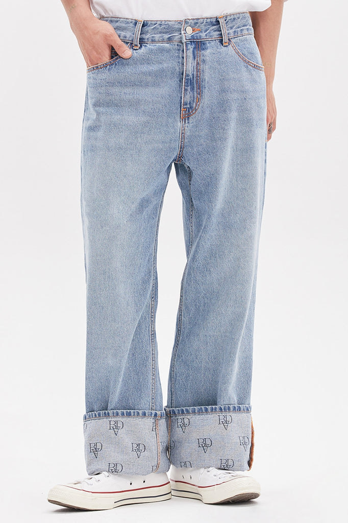 ベドインベド(BADINBAD) BEHIND LOGO DENIM PANTS_BLUE