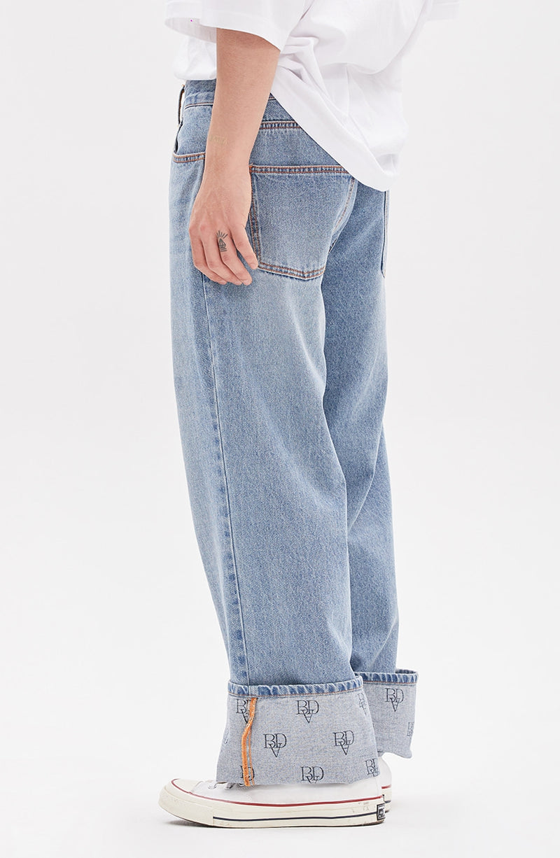 ベドインベド(BADINBAD) BEHIND LOGO DENIM PANTS_BLUE