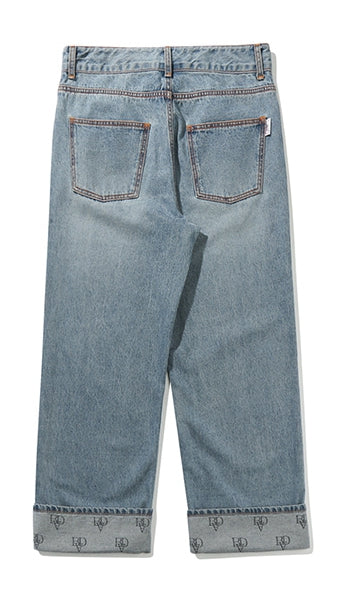 ベドインベド(BADINBAD) BEHIND LOGO DENIM PANTS_BLUE