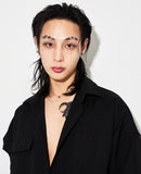 BLACKPURPLE (ブラックパープル) Snow Crystal One Point Earrings - Black Silver