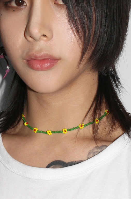 BLACKPURPLE (ブラックパープル) Noted flower Necklace