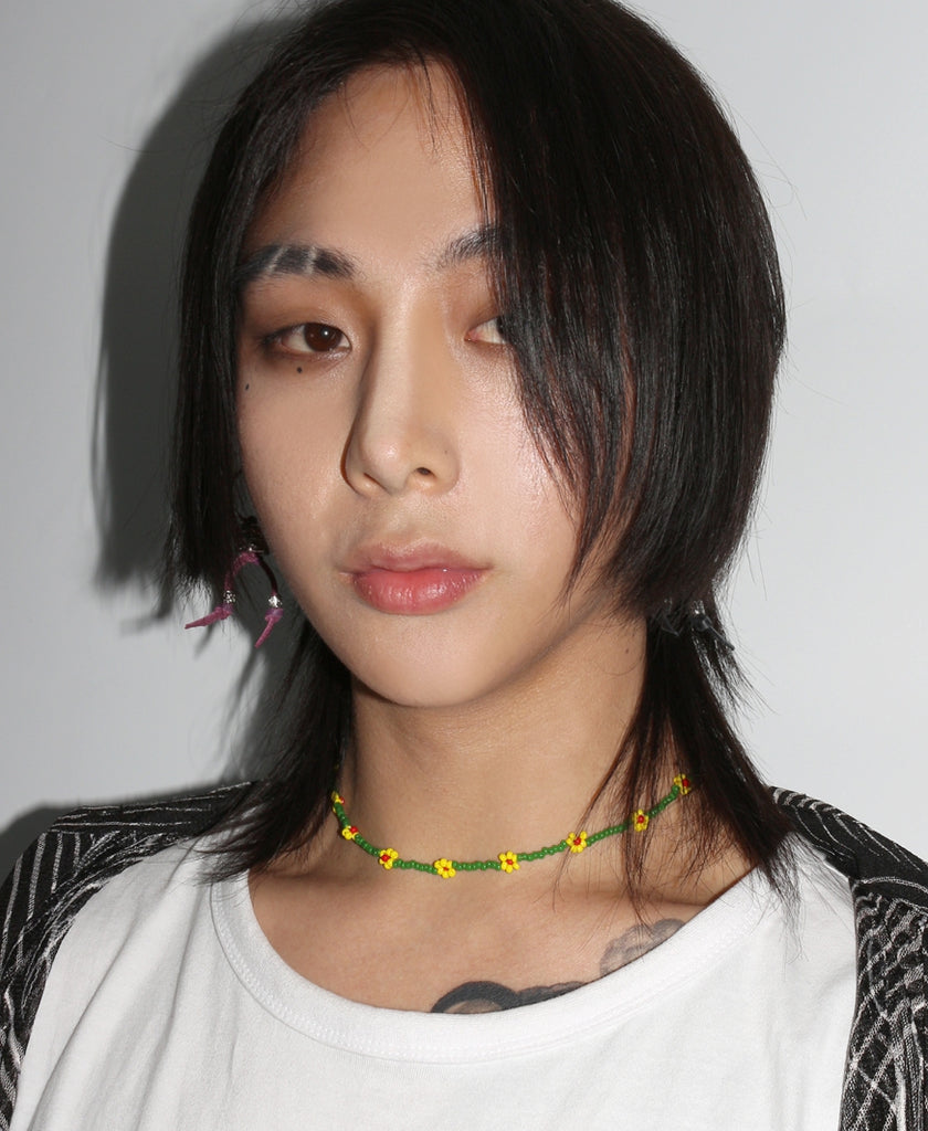 BLACKPURPLE (ブラックパープル) Noted flower Necklace