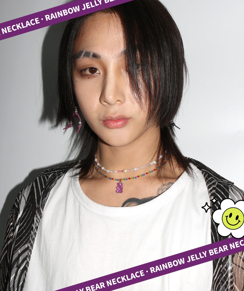 BLACKPURPLE (ブラックパープル) Rainbow Jelly Bear Necklace