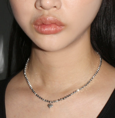 BLACKPURPLE (ブラックパープル) Silver Ball Pendant Necklace