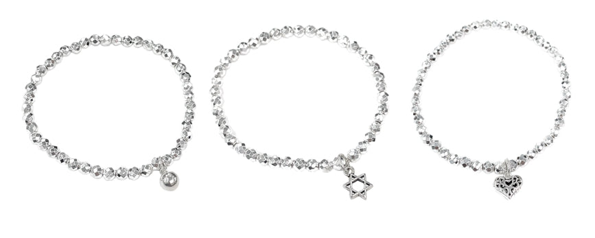 BLACKPURPLE (ブラックパープル) Silver Ball Pendant Bracelet