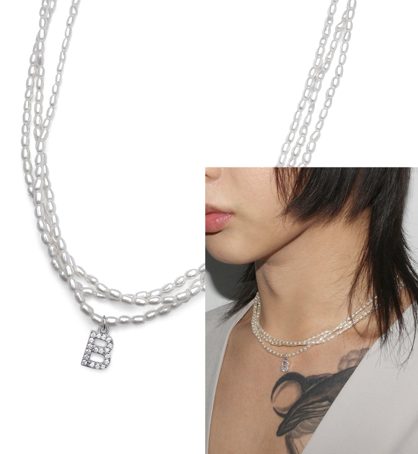 BLACKPURPLE (ブラックパープル) Petit B Pearl Layered Necklace