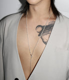 BLACKPURPLE (ブラックパープル) Rice pearl drop necklace