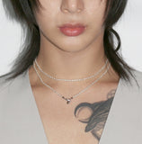 BLACKPURPLE (ブラックパープル) Rice pearl drop necklace