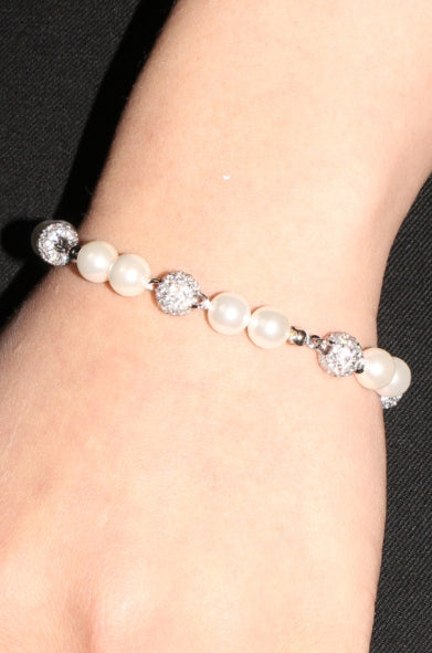 BLACKPURPLE (ブラックパープル) Yeriel Pearl Ball Cubic Bracelet