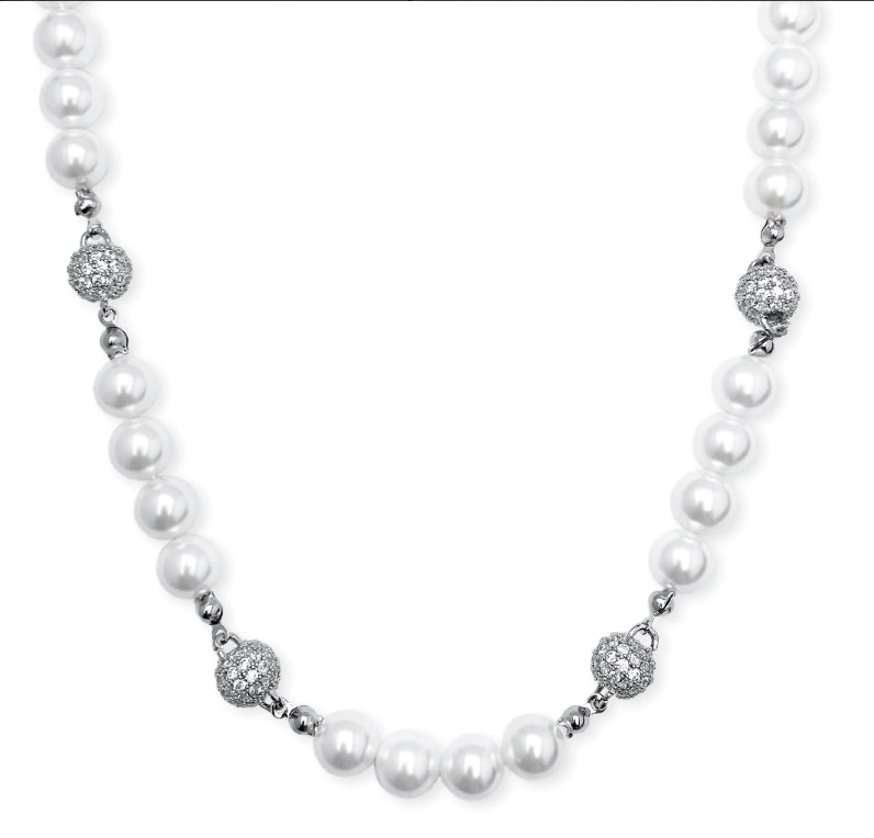 BLACKPURPLE (ブラックパープル) Yeriel Pearl Ball Cubic Necklace