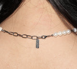 BLACKPURPLE (ブラックパープル) Yeriel Pearl Ball Cubic Necklace