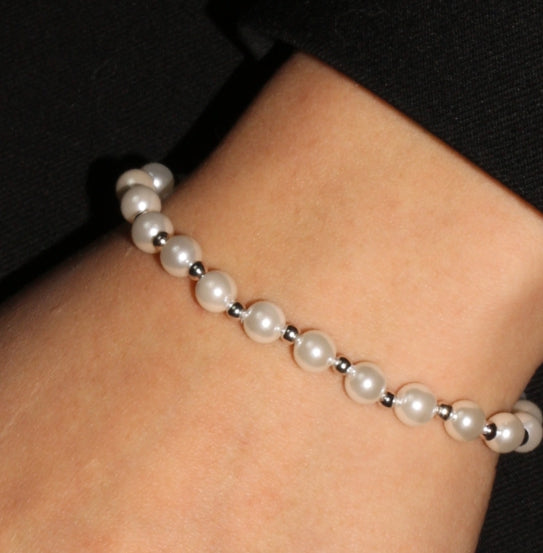 BLACKPURPLE (ブラックパープル) Little Pearl Ball Chain Bracelet