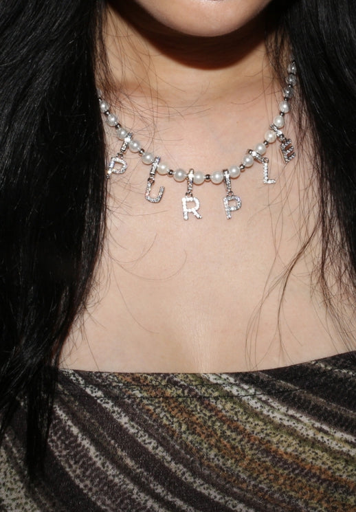 BLACKPURPLE (ブラックパープル) Cubic Alphabet Pendant (A-Z)