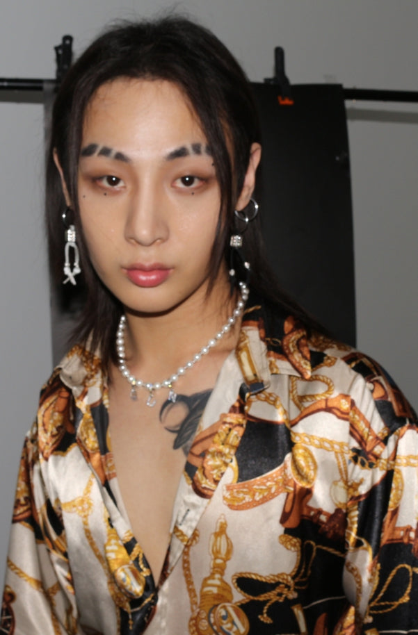 BLACKPURPLE (ブラックパープル) Cubic Alphabet Pendant (A-Z)