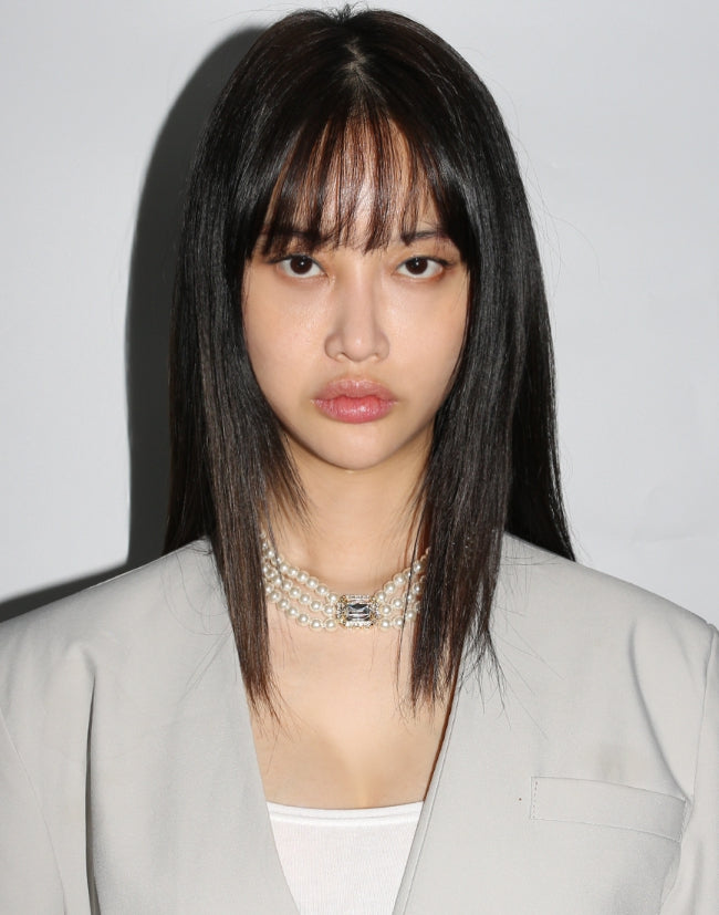 BLACKPURPLE (ブラックパープル) Marilyn Crystal Layering Pearl Necklace