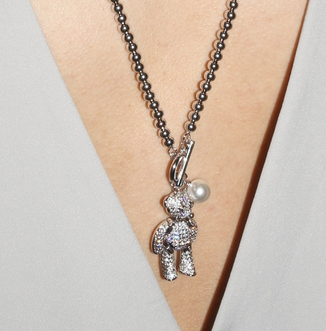 BLACKPURPLE (ブラックパープル) happy bear mini ball necklace