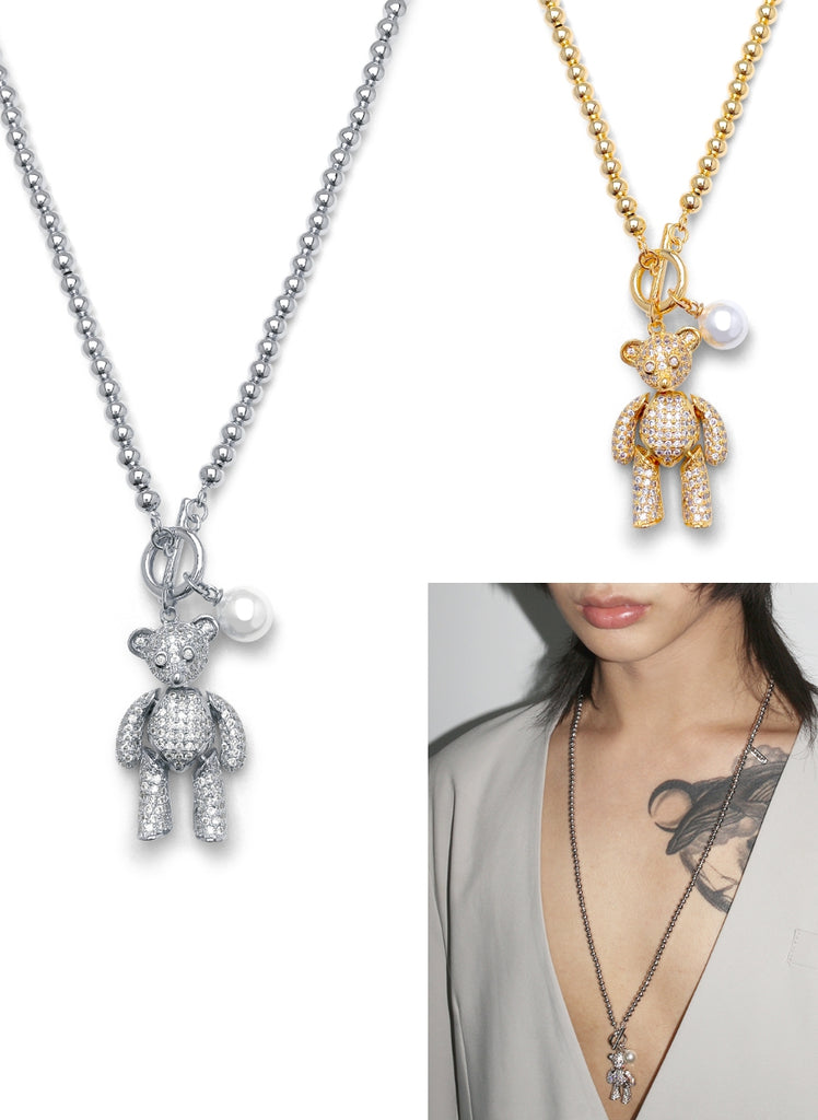 BLACKPURPLE (ブラックパープル) happy bear mini ball necklace