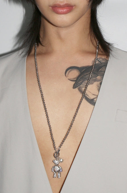 BLACKPURPLE (ブラックパープル) happy bear mini ball necklace