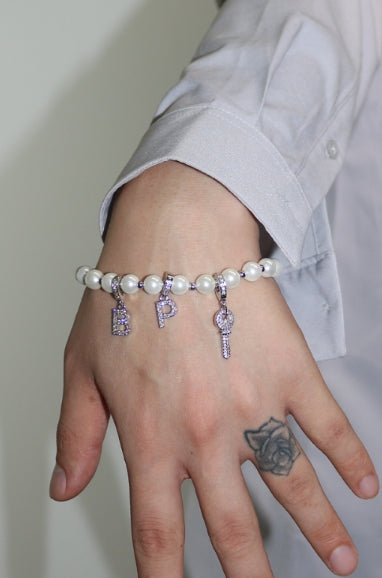 BLACKPURPLE (ブラックパープル) 8mm Little Pearl Ball Chain Bracelet