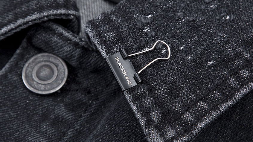 ブラックブロンド(BLACKBLOND) BBD Border Graffiti Logo Denim Jacket (Charcoal)