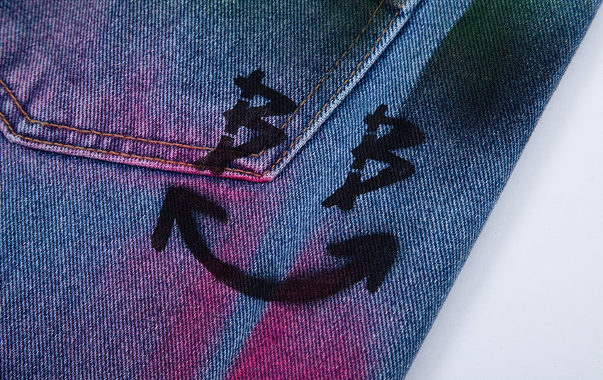 ブラックブロンド(BLACKBLOND) BBD Sprayed Custom Denim Pants (Blue)
