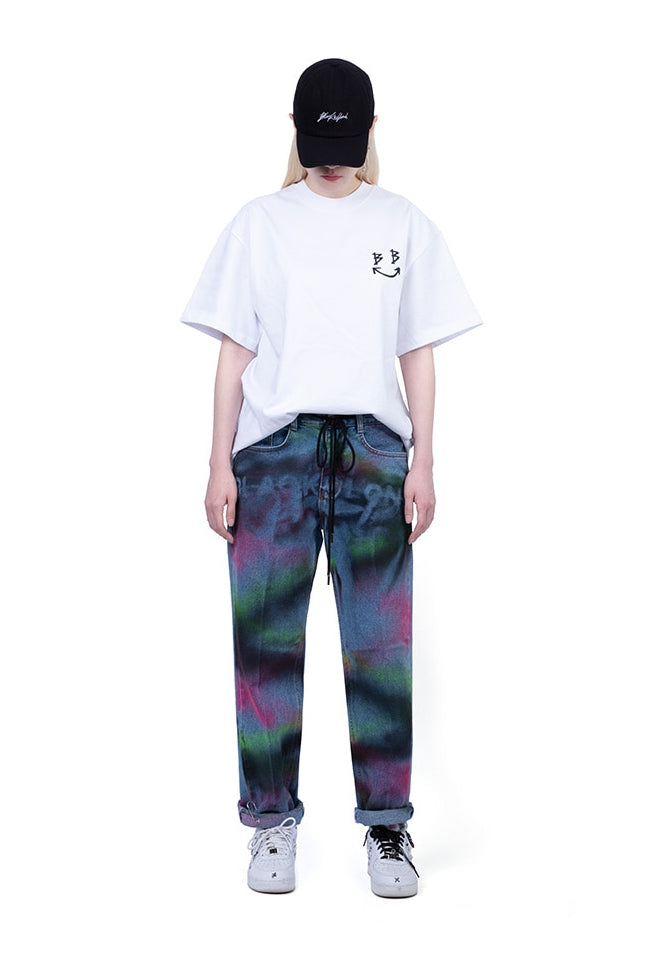 ブラックブロンド(BLACKBLOND) BBD Sprayed Custom Denim Pants (Blue)