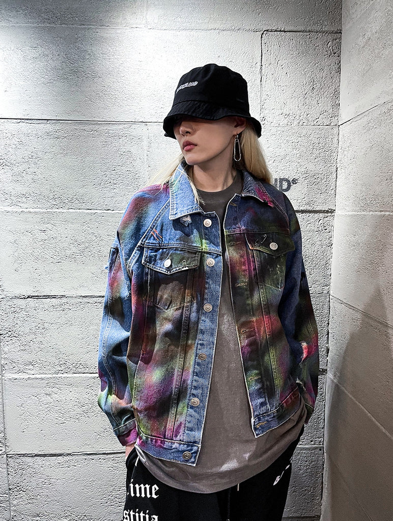 ブラックブロンド(BLACKBLOND) BBD Sprayed Custom Denim Jacket (Blue)
