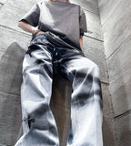 ブラックブロンド(BLACKBLOND) BBD Sprayed Custom Denim Pants (Light Blue)