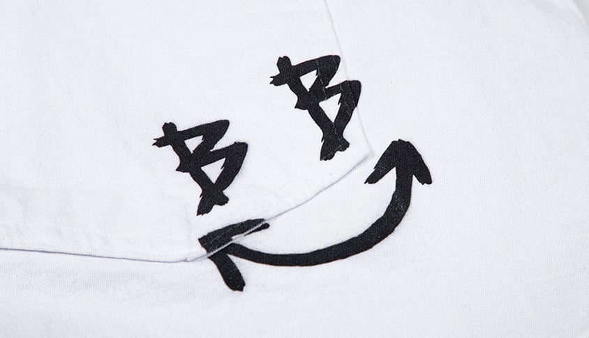 ブラックブロンド(BLACKBLOND) BBD History Smile Logo Cargo Jogger Pants (White)