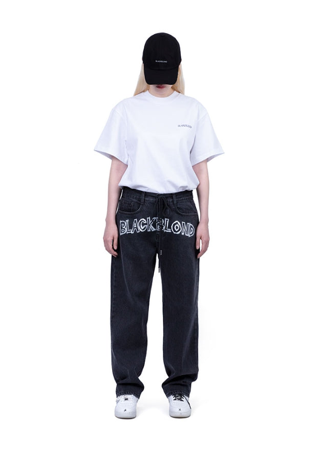 ブラックブロンド(BLACKBLOND) BBD Border Graffiti Logo T-Shirt (White)