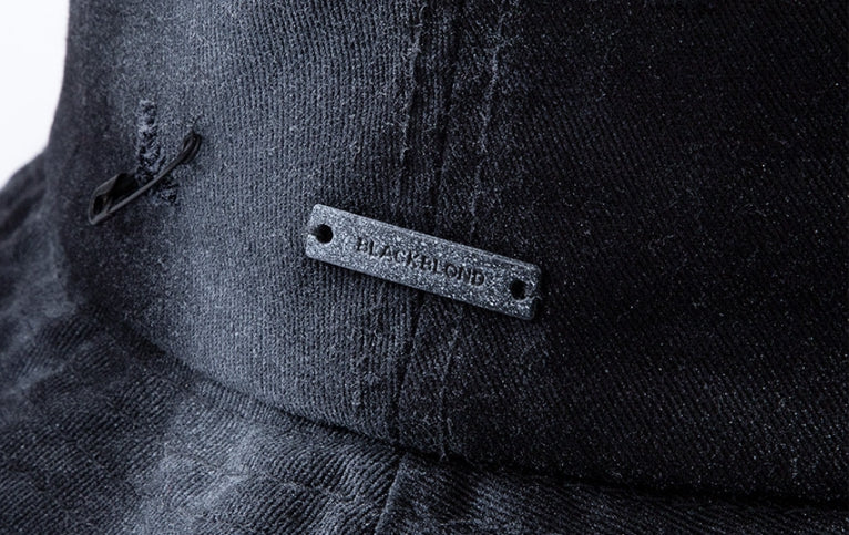 ブラックブロンド(BLACKBLOND) BBD Ripped Sprayed Custom Border Graffiti Logo Bucket Hat (Black)