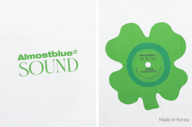 オルモストブルー(Almost Blue) ALMOSTBLUE SOUND GRAPHIC T-SHIRT - CLOVER VINYL