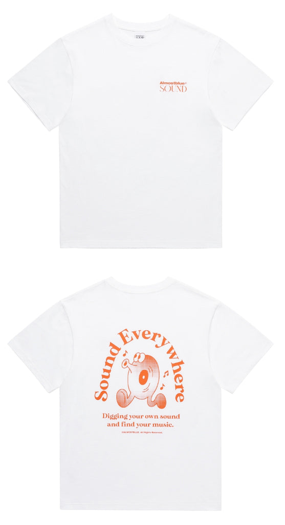 オルモストブルー(Almost Blue) ALMOSTBLUE SOUND GRAPHIC T-SHIRT - CD CARTOON
